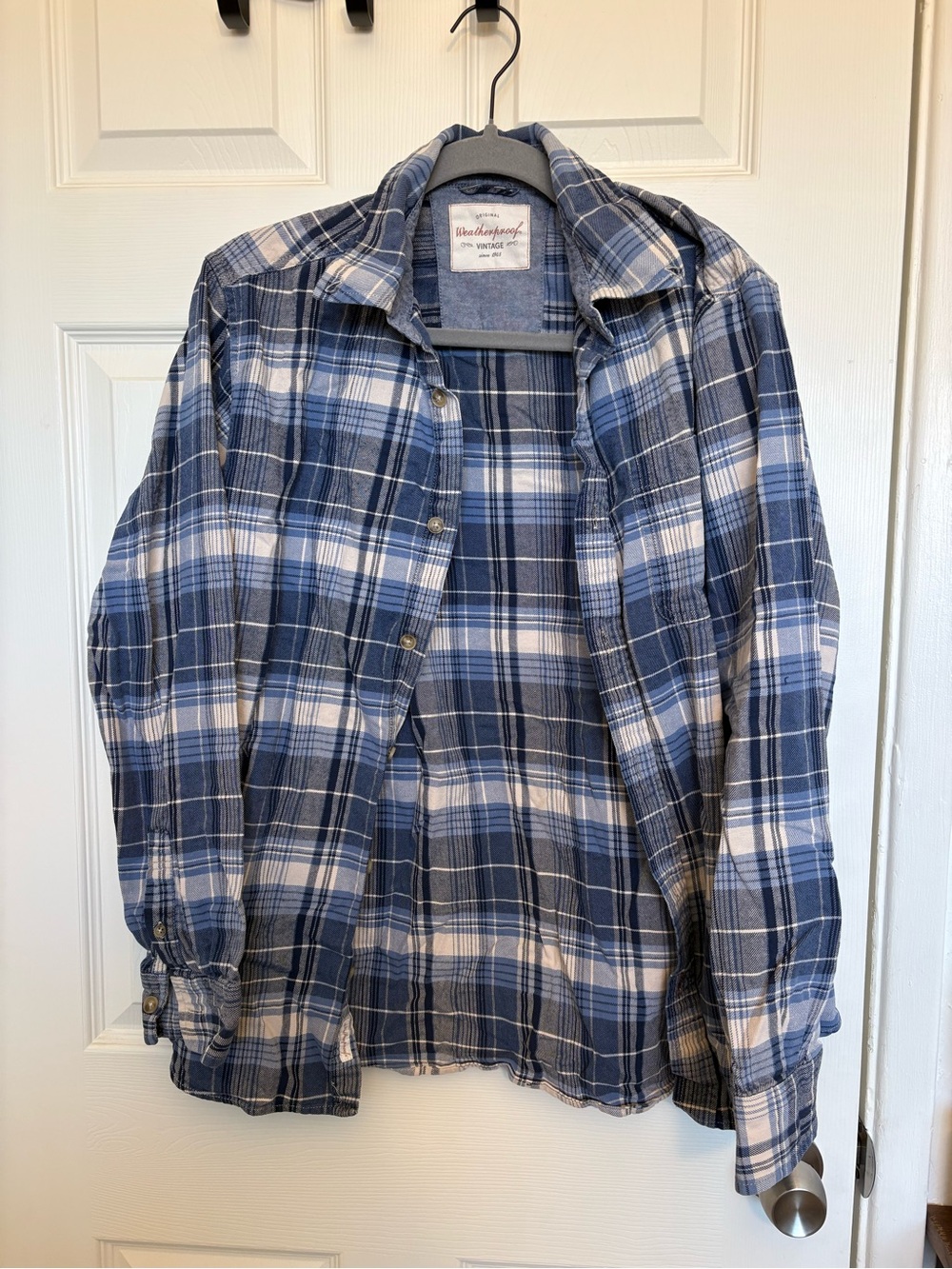 Weatherproof Blue and White Plaid Lightweight Shirt Jacket